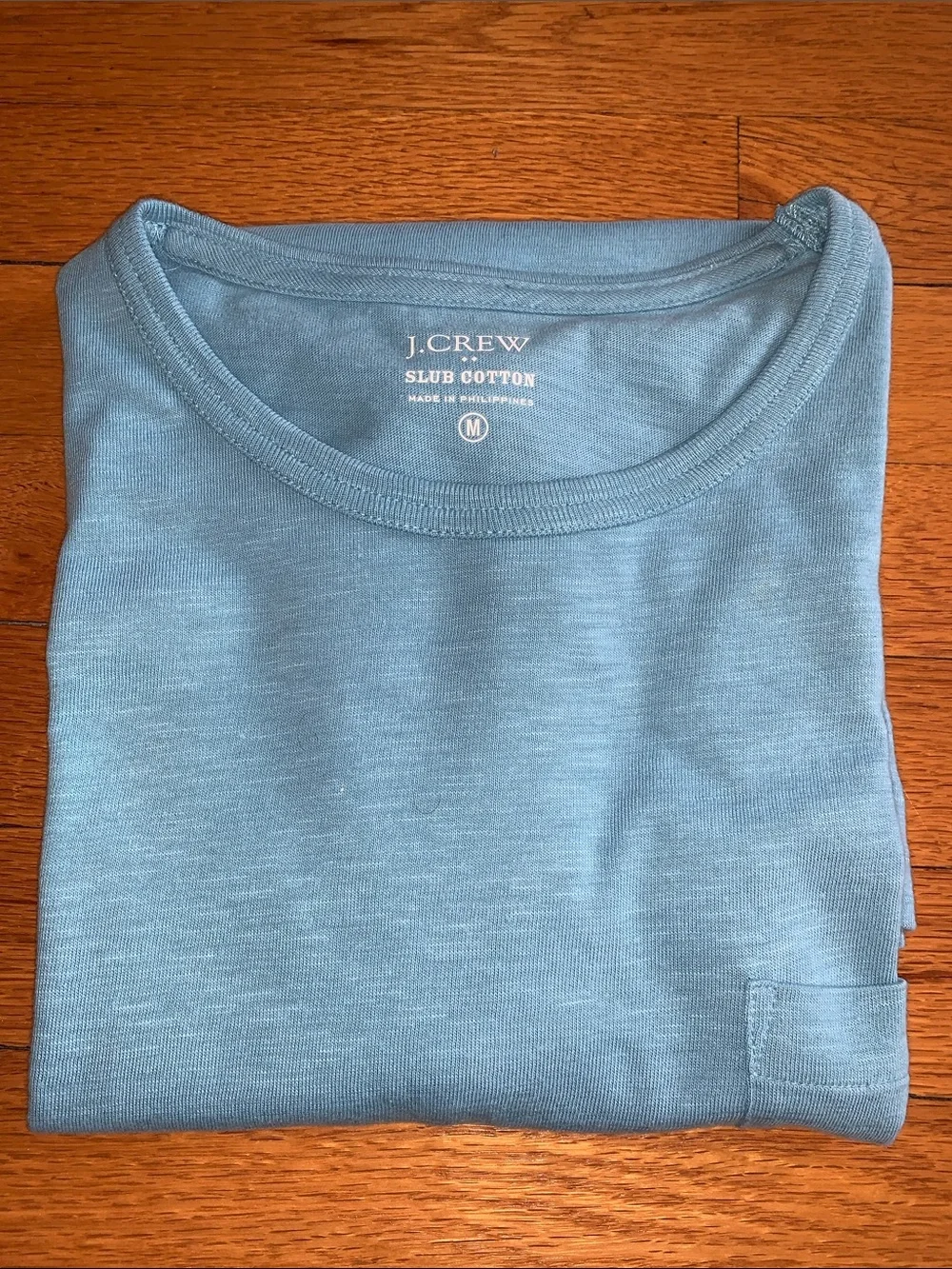 J. Crew Slub Cotton Pocket T-Shirt in Pale Blue (Medium)